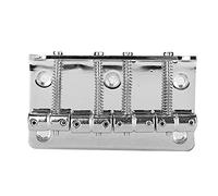 Metal Tailpiece High Strength Electric Bass Bridge Replacement Accessory for 4 String Bass with Necessary Fittings (Silver)