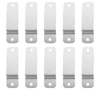 Metal Tape Measure Holder Clip with Two Holes 10pcs for Tool Belt | Iron Construction, Screw-on Installation, Grey Finish with Rivets, for Carpentry Tasks and Maintenance Workers