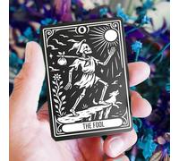 Metal Tarot Keepsake Card Collection - The Fool Hermit Lovers Magician - Aluminum Divination Art Gift Souvenir Collectible (The Fool)