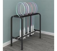 Metal Tennis Racquet Holder with Sponge Protection, Large Capacity, Sports Equipment Display Stand, Rectangle, Badminton Racket Organizer, for School Gym Training(Black)