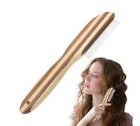 Metal Thumb Comb - Stainless Steel Fine Toothbrush, Wooden Handle Handle Detangling Tool | Professional Scalp Care Implementation for Animal