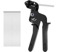 Metal Tie Gun with 50 Pieces Stainless Steel Cable Ties, Deecam Cable Tie Pliers for Locking and Cutting Metal Zip Ties, 250 mm x 4.6 mm Kabelbinder Aus Edelstahl