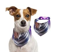 Metal Tiger Head Reversible Cotton Dog Bandanas - Adjustable Small Large Dog Drool Bib For Birthday Wedding - Double Side Print