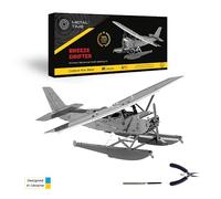 METAL-TIME Breeze Drifter Seaplane Model 3D Mechanical Aircraft Model Building Kit, Unique Winding Movement Mechanism - 81 Pieces