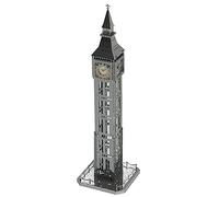 METAL-TIME The Great Bell, Big Ben Statue Architecture Model, 3D Puzzle Building Crafts for Adults and Children, Stainless Steel DIY Construction with Tool Box - 35 Pieces.