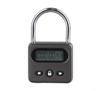 Metal Timer Lock, 999 Hour Max Timing Lock, LCD Display Multi-Function Electronic Timer Lock, USB Rechargeable Timer Padlock(Brown)