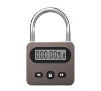 Metal Timer Lock LCD Display, Digital Timer Padlock with 999 Hour Countdown, Multi Function Electronic Time 999 Hour Timing, for Outdoor and Self-Discipline(Brown)