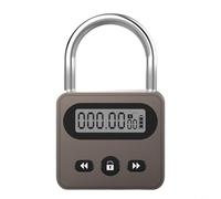 Metal Timer Lock With Lcd Display Usb Rechargeable Electronic Padlock For Time Management And Self Control Up To 999 Hours(Brown)