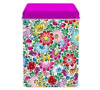 Metal Tin Canister for Tea Coffee Sugar Spices with Poland Floral Folk Art Designs, Home Office Restaurant Cafe Kitchen Decor Accessories,Beautiful Souvenir from Poland (Opole Purple, Small)