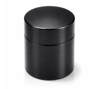 Metal Tin for Herbs, Pills and Spices | Diameter 45 x 34 mm | Odour-Proof and Waterproof | Metal Aluminium | Premium Stash Transport Box | High-Quality Tube Sleeve Box Storage | Clean Design (Black)