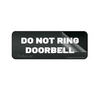 Metal Tin Plastic Sign Basic Do Not Ring Doorbell Sign With Symbols Self-Adhesive For Restaurant Salons Hotel Motel Rest Stops Public Restrooms 4×16 Inch