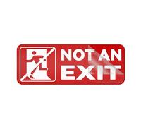 Metal Tin Plastic Sign Fancy Not An Exit Running Man Wall Or Door Sign Self-Adhesive On The Back Fade Resistance Indoor/Outdoor Use 4×16 Inch