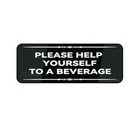 Metal Tin Plastic Sign Fancy Please Help Yourself To A Beverage Wall Or Door Sign Sign With Adhesive Easy To Install And Highly Visible For Office And Business Durable And Highly Visible 4×16 Inch