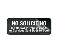 Metal Tin Plastic Sign No Soliciting We Do Not Purchase Goods Or Services Sold Door To Door Wall Or Door Sign Long Lasting With Strong Clean Adhesive Tape 4×16 Inch