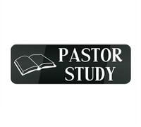 Metal Tin Plastic Sign Pastor Study Sign For Door Or Wall, Easy Installation, Premium Metal Tin Design For Your Home Office/Business 4×16 Inch