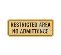 Metal Tin Plastic Sign Restricted Area No Admittance Sign Rounded Corners Long Lasting With Strong Clean Adhesive Tape In The Back 4×16 Inch