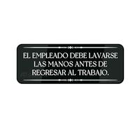 Metal Tin Plastic Sign Spanish El Empleado Debe Lavarse Las Manos Antes De Regresar Al Trabajo Wall Or Door Sign Sign With Adhesive Easy To Install And Highly Visible 4×16 Inch