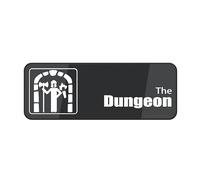 Metal Tin Plastic Sign - The Dungeon Sign, Black, Minimalist Style - Warning, Indoor, Outdoor - Self-Adhesive, Waterproof, Uv Resistant 4×16 Inch