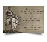 Metal Tin Retro Sign Knight Templar Be Without Fear Poster Motivation Quote Saying Wall Art Home Deco Vintage Metal Tin Signs Home Bar Shop Decorations Coffee Sign Gift 8x12 Inch