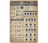 Metal Tin Retro Sign Laundry Knowledge Metal Tin Sign The Ultimate Guide to Laudry Retro Printing Poster Vintage Metal Pub Club Cafe bar Home Wall Art Decoration Poster Retro 5.5x8 Inch