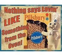 Metal Tin Retro Sign Pillsbury Doughboy, Cake Mix, Baking Vintage Advertisement Inspired Metal Sign Tin Sign Poster Vintage Metal Signs for Bar Music Club Man Cave Room Wall Decor 8x12 Inch