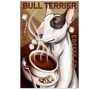 Metal Tin Retro Sign Vintage Dog Bull Terrier Coffee Co. Retro Wall Decor For Home Cafes Office Store Pubs Club Sign 20x30cm