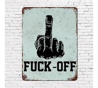 Metal Tin Retro Signs Positive Quotes Fuck Off Quote Aluminum Metal Tin Signs for Kitchen Home Office Bar Cafe Decor 8x12 Inch