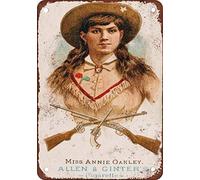 Metal Tin Sign 1887 Annie Oakley Vintage Look Reproduction 8X12 Inch Wall Decor