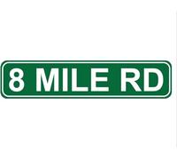 Metal Tin Sign 8 MILE RD sign Retro Aluminum Metal Sign for Street Home Office Garden Decor 4×16 Inches