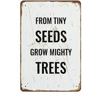Metal Tin Sign 8" x 12" from Tiny Seeds Grow Mighty Trees Nursery Wall Art Printable Modern Nursery Print Minimalist Décor Novelty Metal Tin Sign Retro Plate Desserts Shop Cafe Decor Farmhouse Sign L