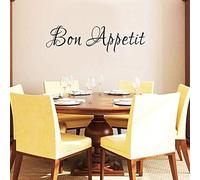 Metal Tin Sign 8X12 Inch Bon Appetit Sign Wall Decal Kitchen Decor Vinyl Sticker For Dining Room(Black,S)