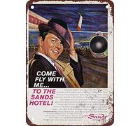 Metal tin sign 8x12 inches 1961 Frank Sinatra for the Sands Hotel Las Vegas Metal Tin Sign