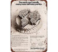 Metal Tin Sign 8X12 Inches 1974 Zero Population Growth Coffee House Or Home Metal Sign