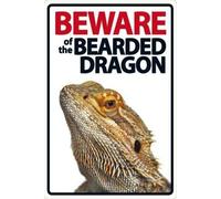 Metal tin sign 8x12 inches Beware of The Bearded Dragon Plaque Sign