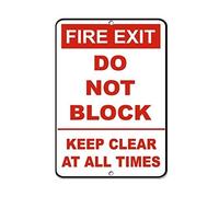 Metal Tin Sign 8X12 Inches Fire Exit Do Not Block Keep Clear At All Times Metal Sign