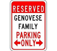 Metal Tin Sign 8X12 Inches Genovese Family Parking