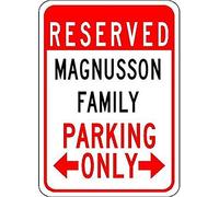 Metal Tin Sign 8X12 Inches Magnusson Family Parking