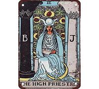 Metal Tin Sign 8X12 Inches Major Arcana - The High Priestess Vintage Retro Metal Sign