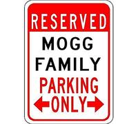 Metal Tin Sign 8X12 Inches Mogg Family Parking