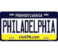Metal tin sign 8x12 inches Philadelphia Pennsylvania State Background Novelty Metal License Plate