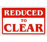 Metal tin sign 8x12 inches Reduced to Clear Retail Store Sale Business Discount Promotion Message Signs