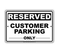 Metal Tin Sign 8X12 Inches Reserved Customer Parking Only Alert Attention Caution Warning Notice