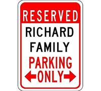 Metal Tin Sign 8X12 Inches Richard Family Parking