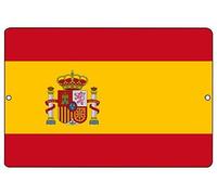 Metal tin sign 8x12 inches Spain Flag Metal Tin Sign Wall Decor Man Cave Bar Spanish