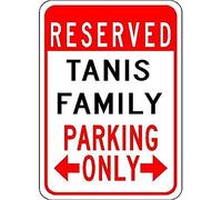 Metal Tin Sign 8X12 Inches Tanis Family Parking