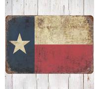 Metal Tin Sign 8x12 Vintage Texas State Flag, Wall Decor Rustic Lone Star State Retro Patriotic Art Poster Art for Home Living Room Bedroom Garden Garage Office Cafe Bar Pub