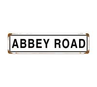 Metal Tin Sign Abbey Road (White) sign Retro Aluminum Metal Sign for Street Home Office Garden Decor 4x16 Inch