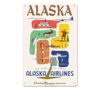 Metal Tin Sign Alaska The First... The Finest... Golden Nugget Service Alaska Wear-Resistant And Durable Posteration Decor Metal Sign For Farmhouse Club Garage 20X30Cm