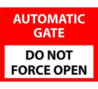 Metal Tin Sign Automatic Gate DoForce Open Sign Warning Security Notice Signs Industry Yard Sign Wall Decoration Plaque Indoor/Outdoor Use 8x12 Inch