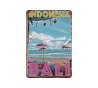 Metal Tin Sign,Bali Indonesia Beach Skyline,Tin Sign Rustic Decor Cave Coffee Shop Bar Bedroom Home Wall Decor Tin Sign(20x30cm）8x12 inch-A2